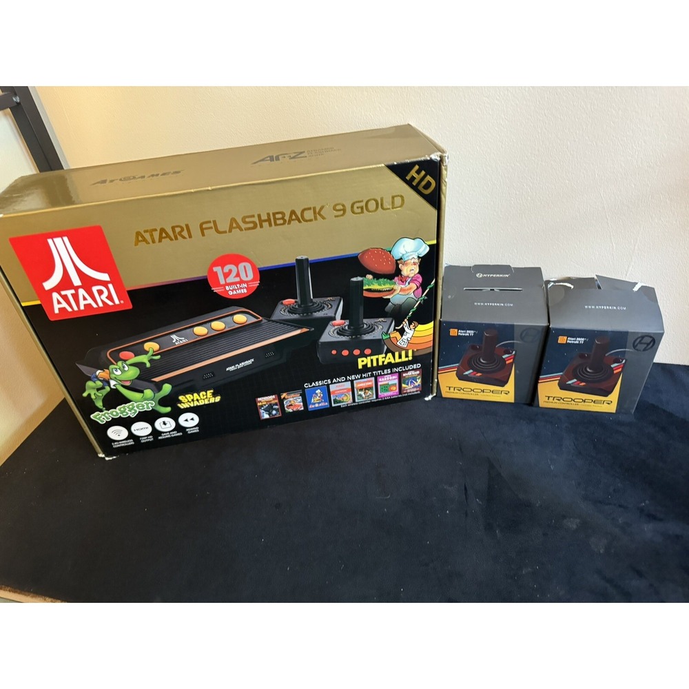 Atari Flashback 9 Gold Console with 120 Built-in Games With 2 Extra Remotes